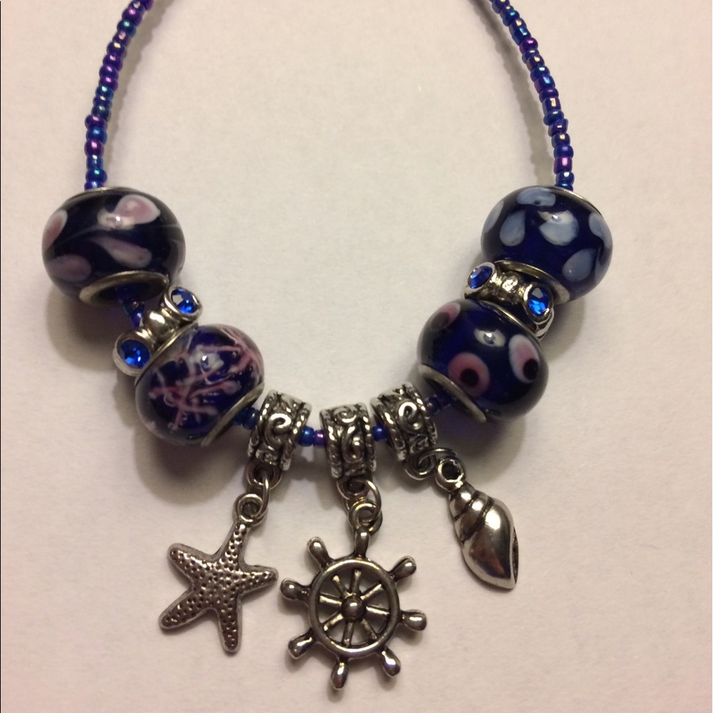 Blue and Purple Charm Bracelet